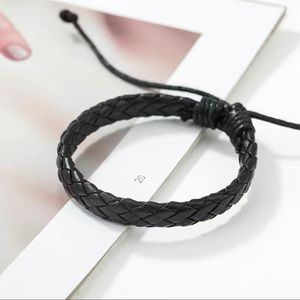 Braided leather bracelet (10x) 10 pc lot!